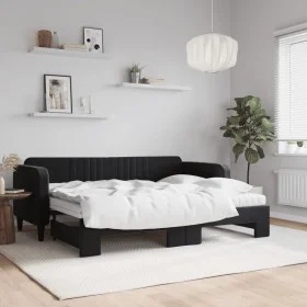 Trundle sofa bed with black velvet mattress 80x200 cm by vidaXL, Beds and slatted bases - Ref: Foro24-3197084, Price: 415,91 ...