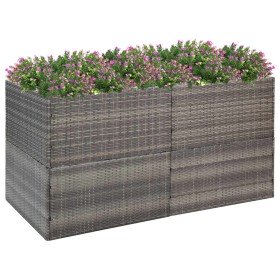 Jardinera ratán sintético gris 157x80x80 cm en Macetas y jardineras | Comprar online en Foru.es