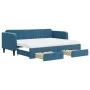 Trundle sofa bed with drawers blue velvet 80x200 cm by vidaXL, Beds and slatted bases - Ref: Foro24-3197127, Price: 452,13 €,...