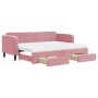 Sofá cama nido con cajones terciopelo rosa 80x200 cm de vidaXL, Camas y somieres - Ref: Foro24-3197131, Precio: 460,02 €, Des...