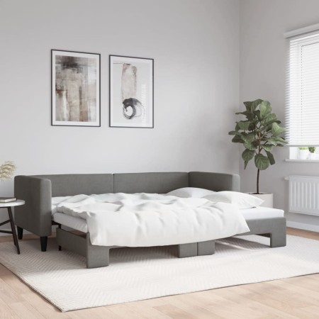 Sofá cama nido tela gris oscuro 80x200 cm de vidaXL, Camas y somieres - Ref: Foro24-3196574, Precio: 244,93 €, Descuento: %