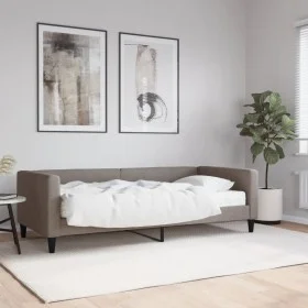 Sofa bed with taupe gray fabric mattress 90x200 cm by vidaXL, Beds and slatted bases - Ref: Foro24-3196563, Price: 330,57 €, ...