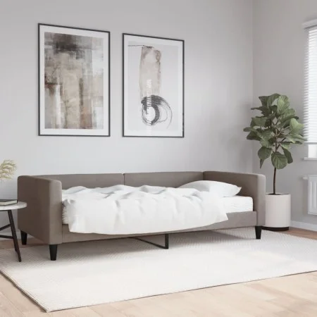 Sofá cama con colchón tela gris taupe 90x200 cm de vidaXL, Camas y somieres - Ref: Foro24-3196563, Precio: 330,57 €, Descuent...