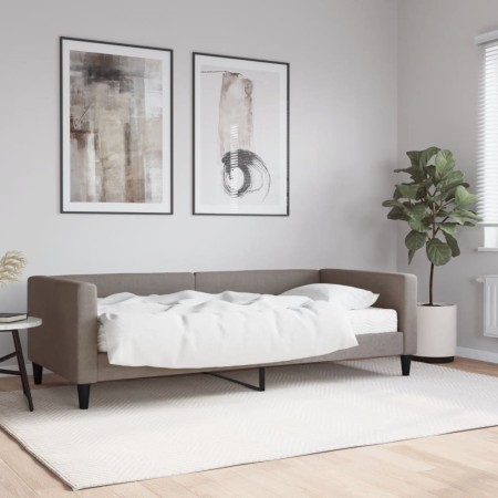 Sofá cama con colchón tela gris taupe 90x200 cm de vidaXL, Camas y somieres - Ref: Foro24-3196563, Precio: 311,53 €, Descuent...