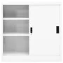 Armario de oficina con puerta corredera acero blanco 90x40x90cm de vidaXL, Taquillas y armarios de almacenamiento - Ref: Foro...