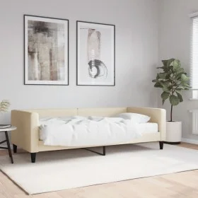 Sofá cama con colchón tela crema 90x200 cm de vidaXL, Camas y somieres - Ref: Foro24-3196564, Precio: 329,07 €, Descuento: %