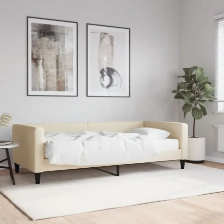 Sofá cama con colchón tela crema 90x200 cm de vidaXL, Camas y somieres - Ref: Foro24-3196564, Precio: 329,07 €, Descuento: %