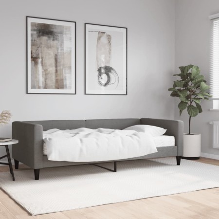 Sofá cama con colchón tela gris oscuro 90x200 cm de vidaXL, Camas y somieres - Ref: Foro24-3196561, Precio: 297,01 €, Descuen...