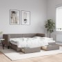 Sofá cama nido con cajones tela gris taupe 80x200 cm de vidaXL, Camas y somieres - Ref: Foro24-3196612, Precio: 248,57 €, Des...