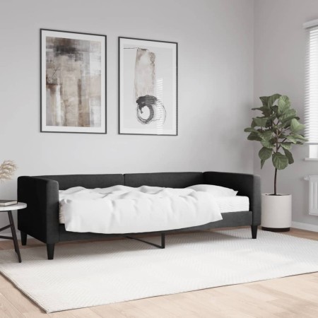 Sofá cama con colchón tela negro 80x200 cm de vidaXL, Camas y somieres - Ref: Foro24-3196557, Precio: 311,66 €, Descuento: %