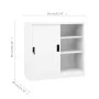 Armario de oficina con puerta corredera acero blanco 90x40x90cm de vidaXL, Taquillas y armarios de almacenamiento - Ref: Foro...
