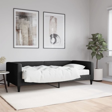 Sofá cama con colchón tela negro 90x200 cm de vidaXL, Camas y somieres - Ref: Foro24-3196562, Precio: 273,06 €, Descuento: %