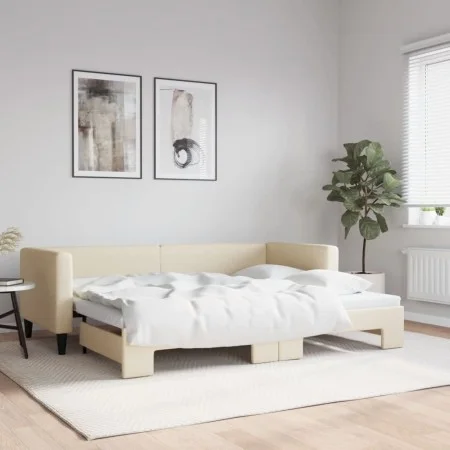 Sofá cama nido tela crema 80x200 cm de vidaXL, Camas y somieres - Ref: Foro24-3196577, Precio: 242,04 €, Descuento: %