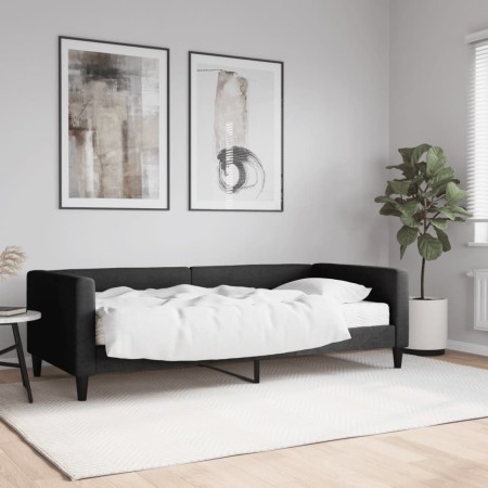Sofá cama con colchón tela negro 90x190 cm de vidaXL, Camas y somieres - Ref: Foro24-3196572, Precio: 336,95 €, Descuento: %