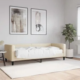 Sofa bed with cream fabric mattress 80x200 cm by vidaXL, Beds and slatted bases - Ref: Foro24-3196559, Price: 307,19 €, Disco...