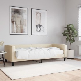 Sofá cama con colchón tela crema 80x200 cm de vidaXL, Camas y somieres - Ref: Foro24-3196559, Precio: 313,64 €, Descuento: %