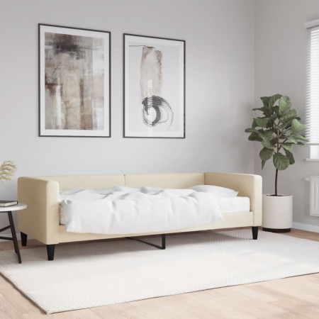 Sofá cama con colchón tela crema 80x200 cm de vidaXL, Camas y somieres - Ref: Foro24-3196559, Precio: 313,64 €, Descuento: %