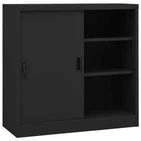 Armario de oficina puerta corredera acero antracita 90x40x90cm de vidaXL, Taquillas y armarios de almacenamiento - Ref: Foro2...