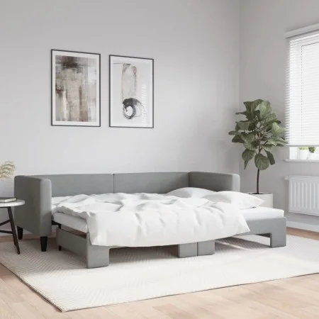 Sofá cama nido tela gris claro 80x200 cm de vidaXL, Camas y somieres - Ref: Foro24-3196573, Precio: 241,52 €, Descuento: %