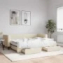 Sofá cama nido con cajones tela color crema 80x200 cm de vidaXL, Camas y somieres - Ref: Foro24-3196613, Precio: 282,01 €, De...