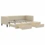 Sofá cama nido con cajones tela color crema 80x200 cm de vidaXL, Camas y somieres - Ref: Foro24-3196613, Precio: 282,01 €, De...
