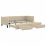 Sofá cama nido con cajones tela color crema 80x200 cm de vidaXL, Camas y somieres - Ref: Foro24-3196613, Precio: 286,37 €, De...
