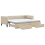 Sofá cama nido con cajones tela color crema 80x200 cm de vidaXL, Camas y somieres - Ref: Foro24-3196631, Precio: 452,78 €, De...