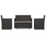 Muebles de jardín con cojines 4 piezas ratán sintético negro en Conjuntos de jardín | Comprar online en Foru.es
