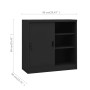 Armario de oficina puerta corredera acero antracita 90x40x90cm de vidaXL, Taquillas y armarios de almacenamiento - Ref: Foro2...