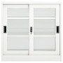 Armario con puerta corredera acero blanco 90x40x90 cm de vidaXL, Taquillas y armarios de almacenamiento - Ref: Foro24-335954,...