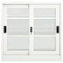 Armario con puerta corredera acero blanco 90x40x90 cm de vidaXL, Taquillas y armarios de almacenamiento - Ref: Foro24-335954,...