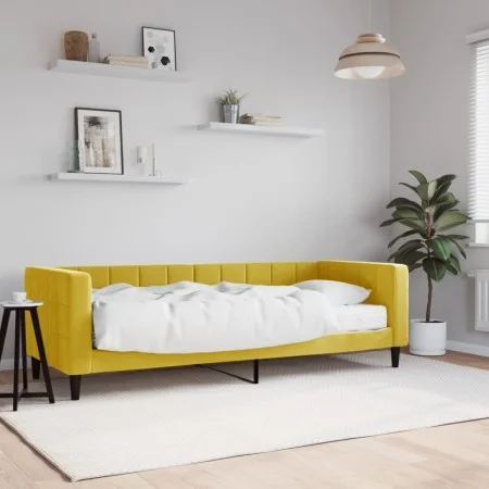 Sofá cama con colchón terciopelo amarillo 80x200 cm de vidaXL, Camas y somieres - Ref: Foro24-3196665, Precio: 302,21 €, Desc...