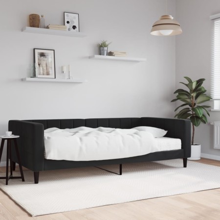 Sofá cama con colchón terciopelo negro 100x200 cm de vidaXL, Camas y somieres - Ref: Foro24-3196678, Precio: 332,22 €, Descue...