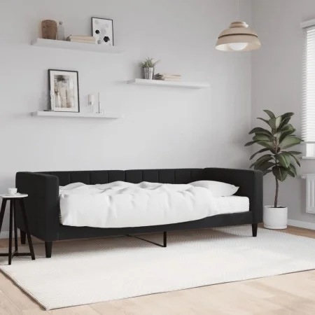 Sofá cama con colchón terciopelo negro 80x200 cm de vidaXL, Camas y somieres - Ref: Foro24-3196664, Precio: 307,76 €, Descuen...