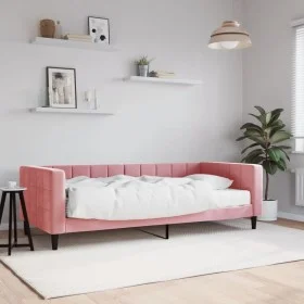 Sofa bed with pink velvet mattress 90x200 cm by vidaXL, Beds and slatted bases - Ref: Foro24-3196670, Price: 333,00 €, Discou...