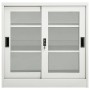 Armario con puerta corredera gris claro acero 90x40x90 cm de vidaXL, Taquillas y armarios de almacenamiento - Ref: Foro24-335...