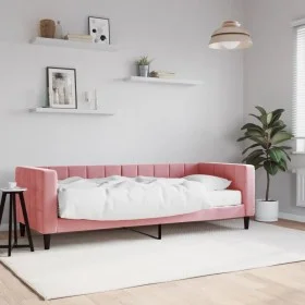 Sofa bed with pink velvet mattress 80x200 cm by vidaXL, Beds and slatted bases - Ref: Foro24-3196663, Price: 311,35 €, Discou...