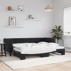 Sofá cama nido terciopelo negro 80x200 cm de vidaXL, Camas y somieres - Ref: Foro24-3196688, Precio: 243,48 €, Descuento: %