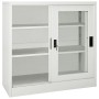 Armario con puerta corredera gris claro acero 90x40x90 cm de vidaXL, Taquillas y armarios de almacenamiento - Ref: Foro24-335...