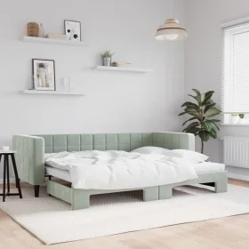 Sofá cama nido terciopelo gris claro 80x200 cm de vidaXL, Camas y somieres - Ref: Foro24-3196684, Precio: 273,33 €, Descuento: %