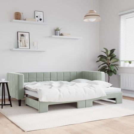 Sofá cama nido terciopelo gris claro 80x200 cm de vidaXL, Camas y somieres - Ref: Foro24-3196684, Precio: 249,88 €, Descuento: %