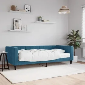 Sofá cama con colchón terciopelo azul 90x200 cm de vidaXL, Camas y somieres - Ref: Foro24-3196666, Precio: 331,46 €, Descuent...