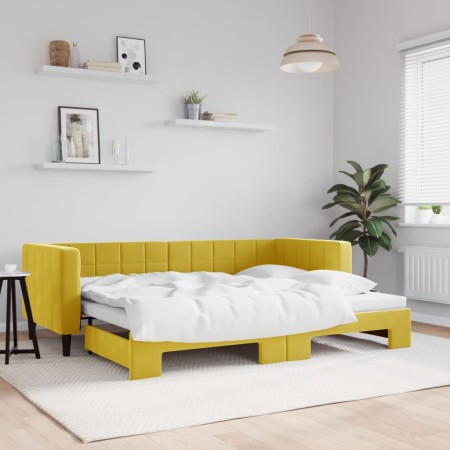 Sofá cama nido terciopelo amarillo 80x200 cm de vidaXL, Camas y somieres - Ref: Foro24-3196689, Precio: 238,71 €, Descuento: %