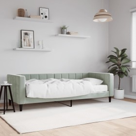 Sofá cama con colchón terciopelo gris claro 80x200 cm de vidaXL, Camas y somieres - Ref: Foro24-3196660, Precio: 336,84 €, De...