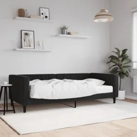 Sofá cama con colchón terciopelo negro 90x190 cm de vidaXL, Camas y somieres - Ref: Foro24-3196682, Precio: 316,97 €, Descuen...