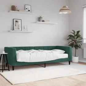 Sofa bed with dark green velvet mattress 80x200 cm by vidaXL, Beds and slatted bases - Ref: Foro24-3196662, Price: 309,53 €, ...