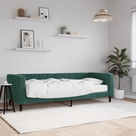 Sofá cama con colchón terciopelo verde oscuro 80x200 cm de vidaXL, Camas y somieres - Ref: Foro24-3196662, Precio: 333,20 €, ...