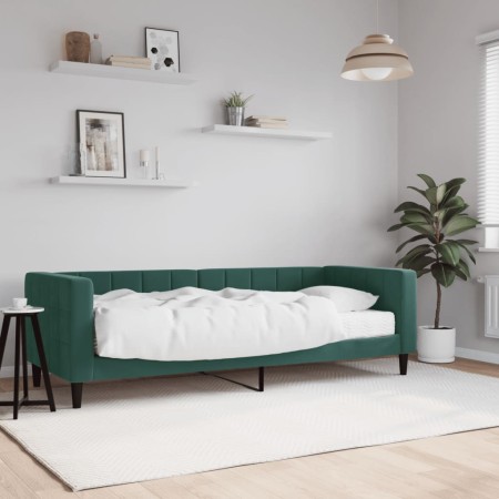 Sofá cama con colchón terciopelo verde oscuro 80x200 cm de vidaXL, Camas y somieres - Ref: Foro24-3196662, Precio: 333,20 €, ...