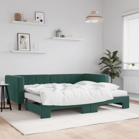 Sofá cama nido con colchón terciopelo verde oscuro 90x200 cm de vidaXL, Camas y somieres - Ref: Foro24-3196717, Precio: 441,0...