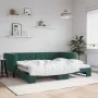 Sofá cama nido terciopelo verde oscuro 90x200 cm de vidaXL, Camas y somieres - Ref: Foro24-3196693, Precio: 250,19 €, Descuen...